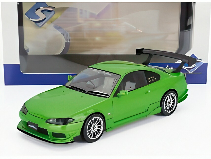 1/18 日産シルビア S15 スペック R エアロ 1999 グリーン ソリド 1999 Nissan Silvia S15 Spec-R Aero Solido Works, Metallic Green 1