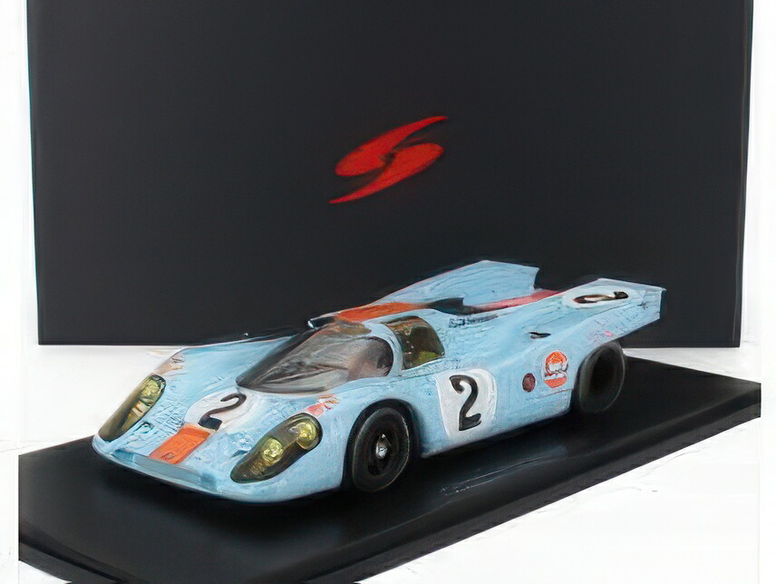 PORSCHE 917K 4.5L GULF チーム JOHN WYER AUTOMOTIVE ENGINEERING N 2 ウィナー 24h デイトナ 1970 ペドロ・ロドリゲス レオ・キンヌン ブライアン・レッドマン ライトブルー オレンジ/ Spark 1/18 300台限定ミニカー｜ラストホビー