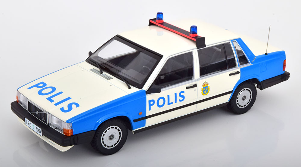 Volvo 740 GL スウェーデン王国お巡りさん 1986 制限事項300個/ MINICHAMPS 1/18 ミニカー 車-おもちゃ