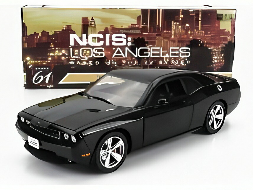 DODGE CHALLENGER SRT8 クーペ 2009 NCIS:天使の都市 お巡りさん鉄道車両 黒いこと/ HIGHWAY61 1/18 ミニカー