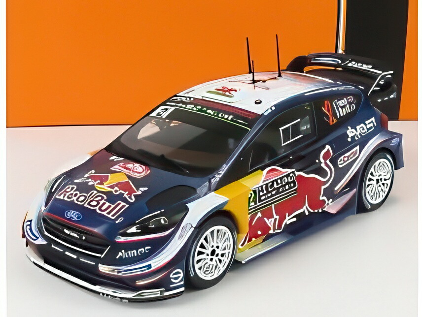 FORD ENGLAND FIESTA WRC RED BULL N2 ラリーモンテカルロ 2018 E.エバンス 青色 黄み 赤いこと/ IXO 1/24 ミニカー ミニカー・トイカー-乗り物のおもちゃ