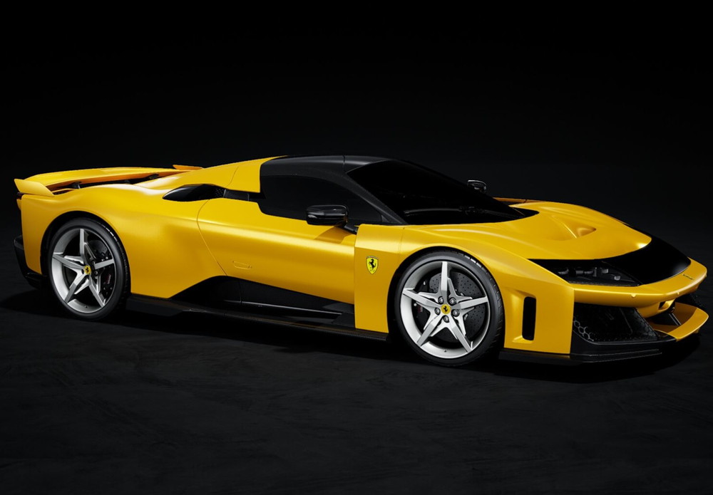 【取って置く】Ferrari F80 炭素オプション ジャッロトリストラート しろがね色車輪/ BBR 1/12 ミニカー