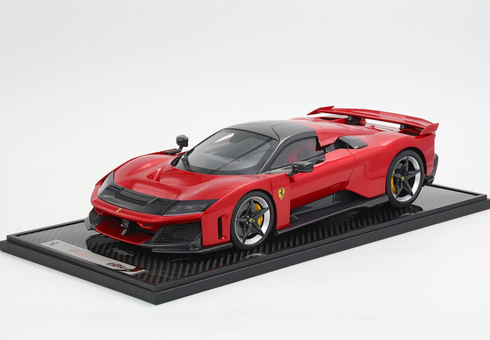 【取って置く】Ferrari F80 炭素オプション ロッソスーパーカー バイカラーホイール しろがね色＆炭素/ BBR 1/12 ミニカー