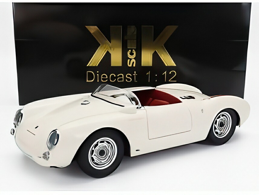 【取っておく】PORSCHE 550A 蜘蛛 1953 白いこと 赤いこと/ KK-SCALE 1/12 ミニカー
