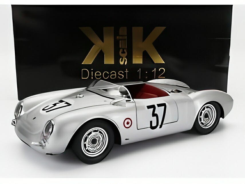 【取っておく】PORSCHE 550 RS 蜘蛛 No.37 1955 ルマン24第四次元 しろがね色/ KK-SCALE 1/12 ミニカー
