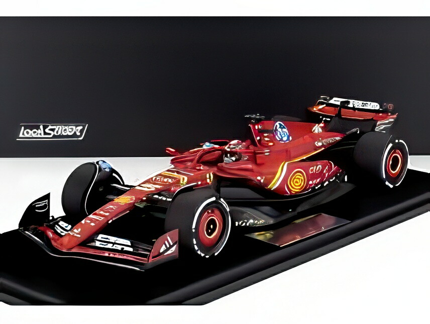 FERRARI F1 SF-24 スクーデリアフェラーリ No.16 2024 モナコGP 優勝 C.ルクレール ショーケース付 レッド ホワイト イエロー/ LOOKSMART 1/18 ミニカー