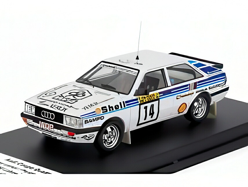AUDI 桑トロ クーペ No.14 1986 1000湖ラリー 白いこと ともし火青み/ Trofeu 1/43 150台押さえるミニカー