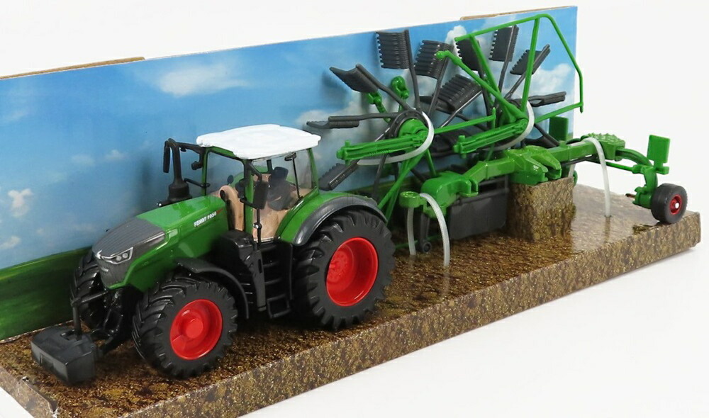 FENDT VARIO 1050 トラクター ウィール レーキ トレーラー付 2016 グリーン ブラック/ Bburago 1/50 農業機械模型