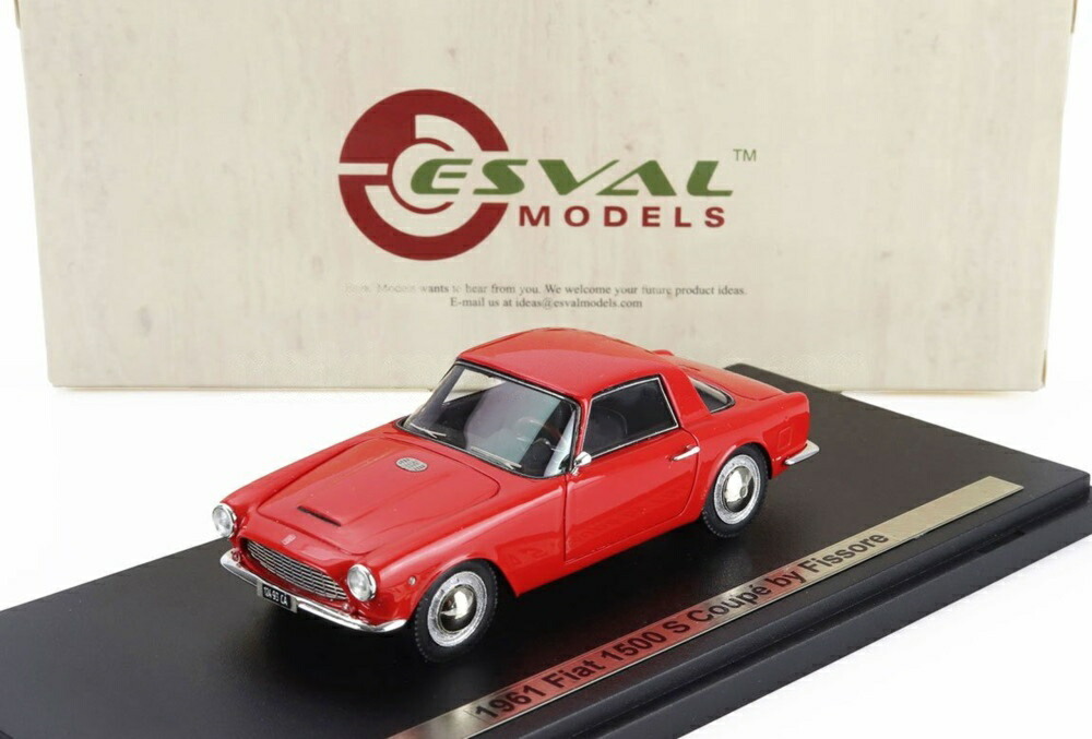 FIAT 1500 S クーペ BY FISSORE 1961 レッド/ ESVAL 1/43 模型