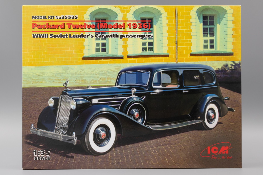Packard Twelve (Model 1936) WWII ソビエト指導者専用車 (フィギュア4体付き) モデルキット/ ICM 1/35 模型