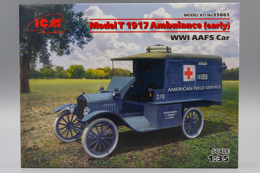 Ford Model T 1917 救急車 (すべり出し型) 模範例一揃いの道具/ ICM 1/35 ひな形 乗り物のおもちゃ-車-ミニカー・トイカー