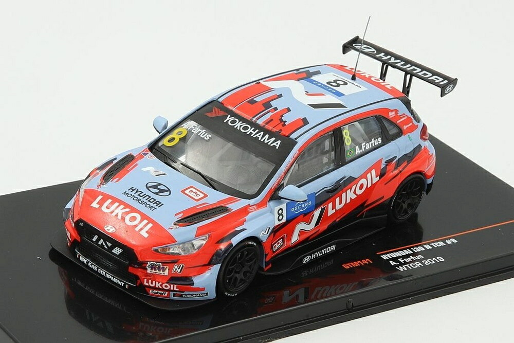 Hyundai i30 N TCR 8号車 Lukoil Team WTCR 2019 A.Farfus/ IXO 1/43 ミニカー おもちゃ-車-乗り物のおもちゃ