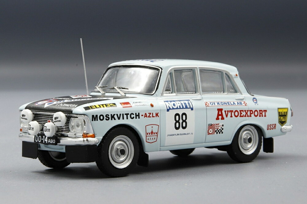 Moskvitsch AZLK 88号車 1000湖ラリー 1973 V.Boubnov A.Pechenkin/ IXO 1/43 ミニカー