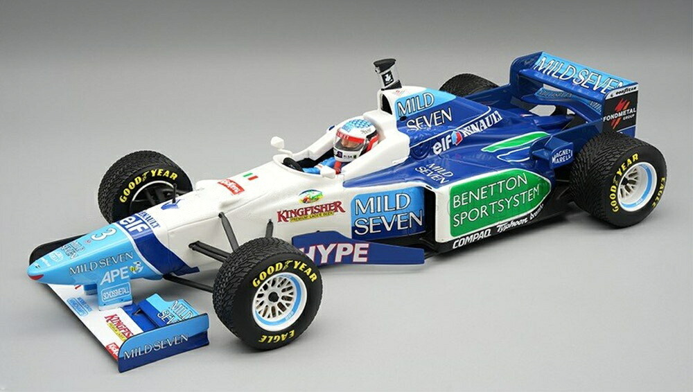【予約】2026年発売予定BENETTON F1 B196 チーム RENAULT N 3 ブラジルGP レインタイヤ (フィギュア付) 1996 J.アレジ ホワイト ライトブルー グリーン/ Tecno 1/18 ミニカー｜ラストホビー