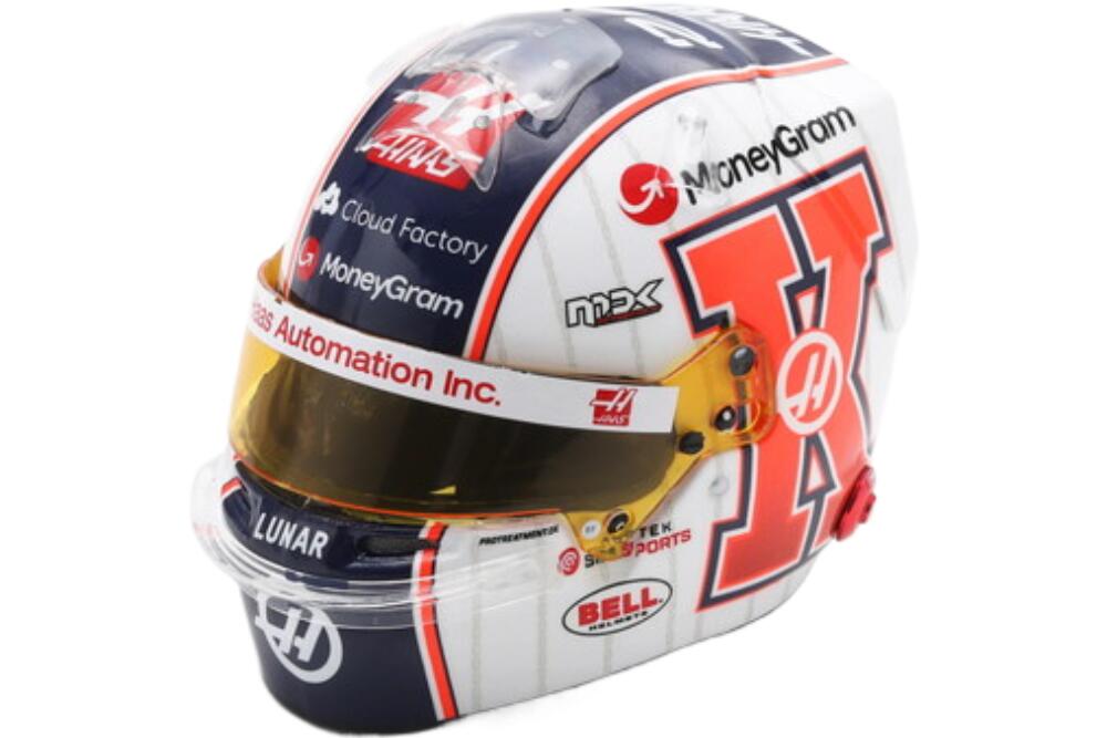 Bell ヘルメット F1 Haas Fw23 チーム Moneygram Haas 20 Miami GP 2023 Kevin Magnussen 5HF099/ Spark 1/5 ミニカー