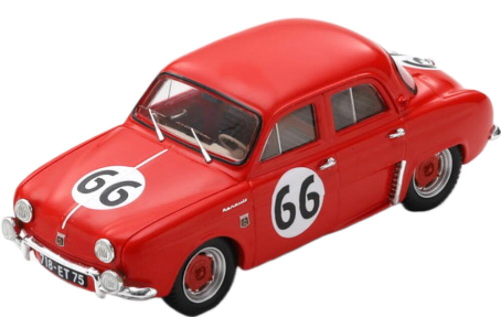Renault Dauphine チーム Renault Company #66 12H Sebring 1957 P Frere J Lucas レッド/ Spark 1/43 ミニカー