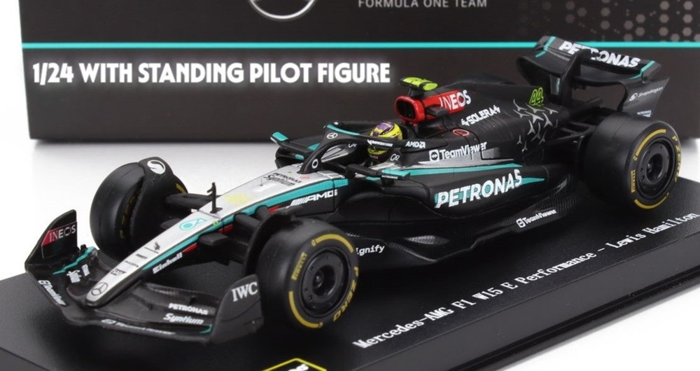 【取っておく】2026年発売予定を組むMERCEDES GP F1 W15 EQ 2024 ルイスハミルトン N44 黒いことしろがね色緑であること/ Bburago 1/24 ミニカー