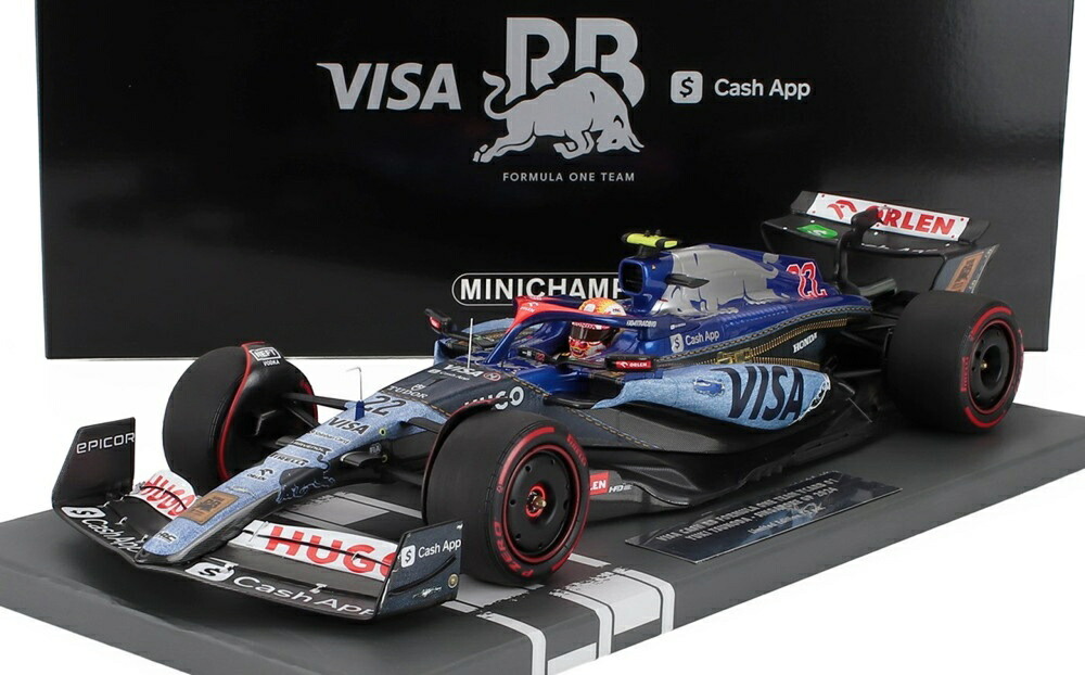 RACING BULLS F1 VCARB 01 チーム Visa Cash App N 22 シンガポールGP 2024 角田裕毅 ブルーホワイト / MINICHAMPS 1/18 ミニカー|ラストホビー