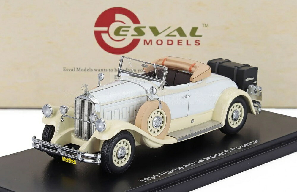 PIERCE ARROW Model B ロードスター オープン 1930 ベージュホワイト / ESVAL 1/43 ミニカー｜ラストホビー