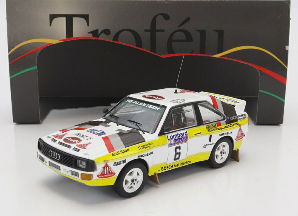AUDI Quattro Sport チーム HB N 6 RACロンバードラリー 1984 M.ムートン/F.ポンス ホワイトイエローブラウン 150台限定/ Trofeu 1/43 ミニカー