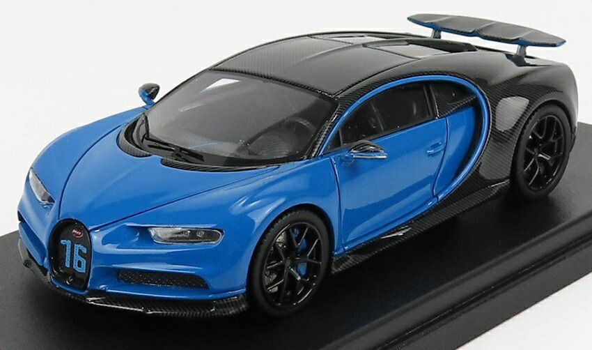 BUGATTI CHIRON SPORT N16 舞台の袖引き上げる 2019 グレーカーボンフレンチレーシングブルー/ LOOKSMART 1/43 ミニカー
