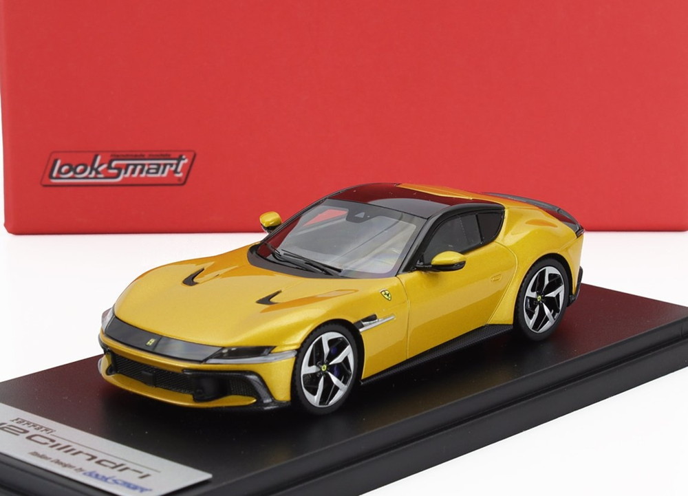 【取っておく】2026年発売予定を組むFERRARI 12CILINDRI V12 830cv 2024 ジャッロモンテカルロ イエローメタリック / LOOKSMART 1/43 ミニカー