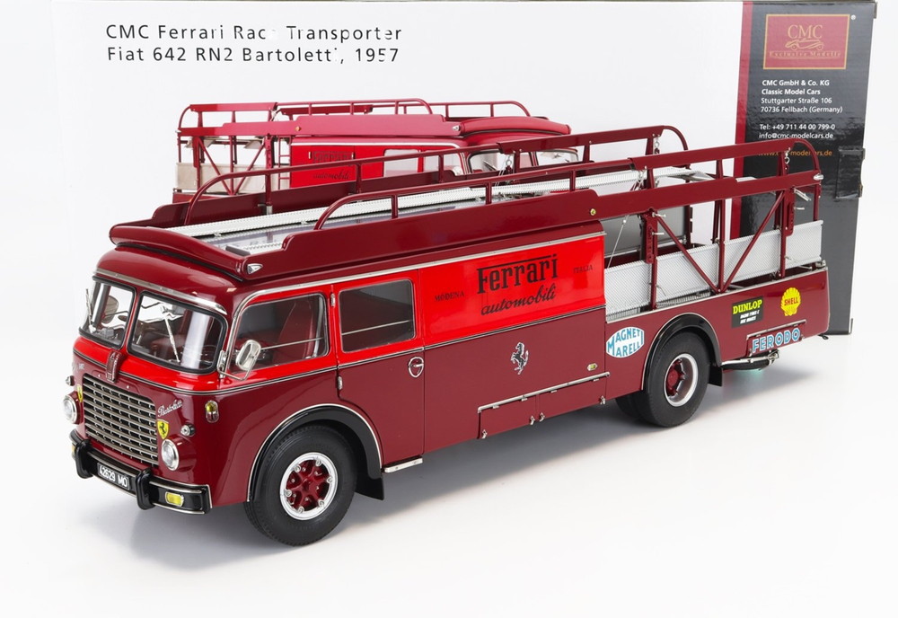 FIAT 642RN2 貨物自動車 BARTOLETTI FERRARIトランス状態ボーイ 1957 赤いこと/ CMC 1/18 ミニカー