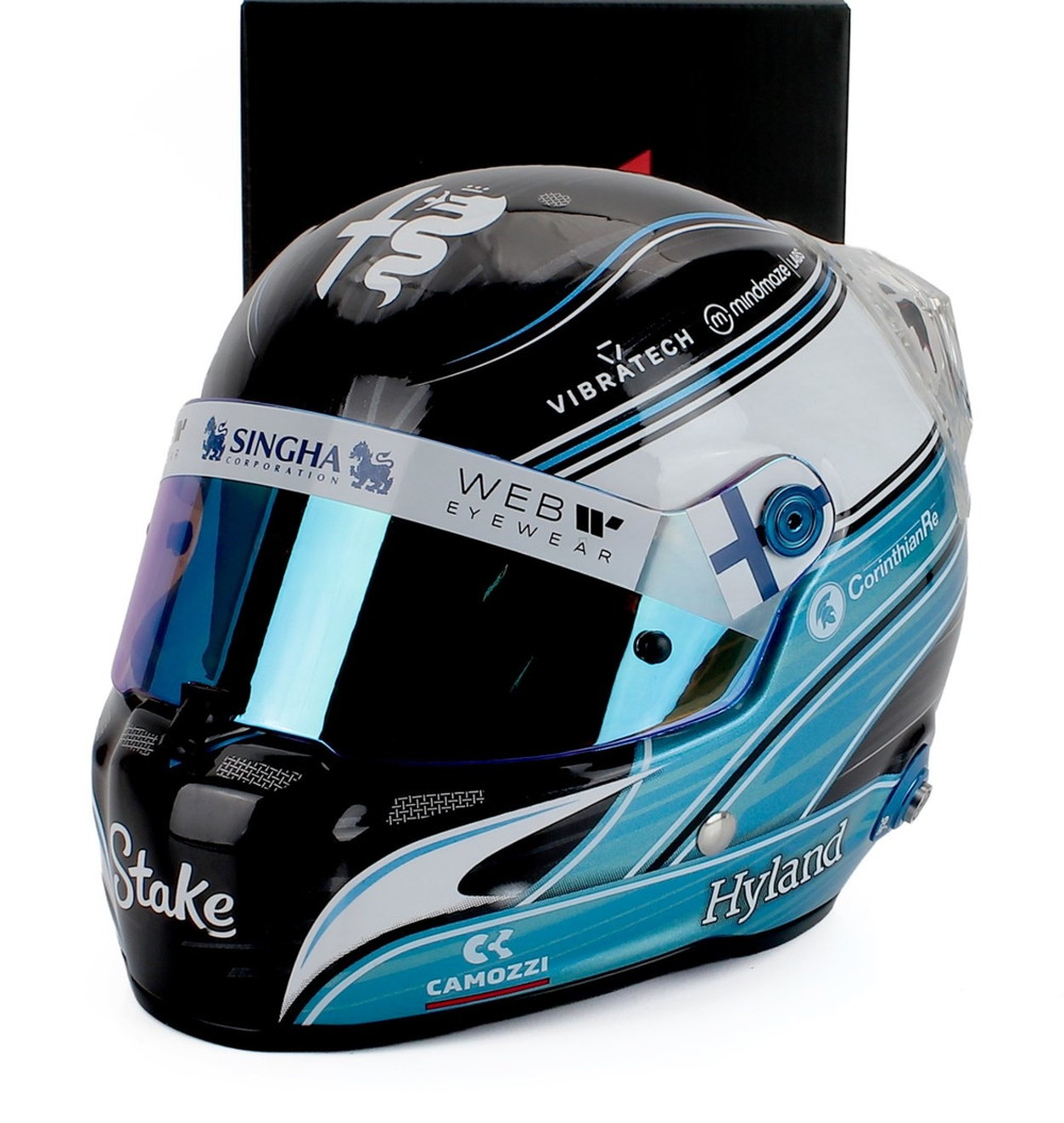STILO 安全帽 F1 バルテリ・ボッタス 野球クラブALFA ROMEO STAKE KICK N77 2023時節 ブルーホワイトブラック / MINI HELMET 1/2 ミニカー