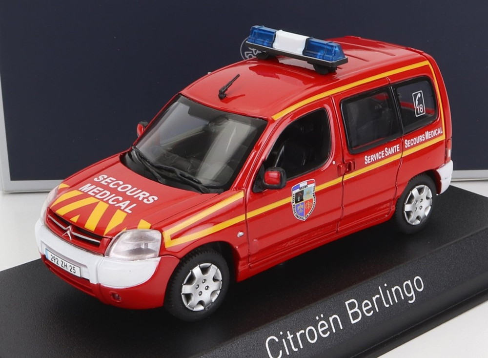 CITROEN BERLINGO 消防救急医療 2004 レッドホワイト / Norev 1/43 ミニカー