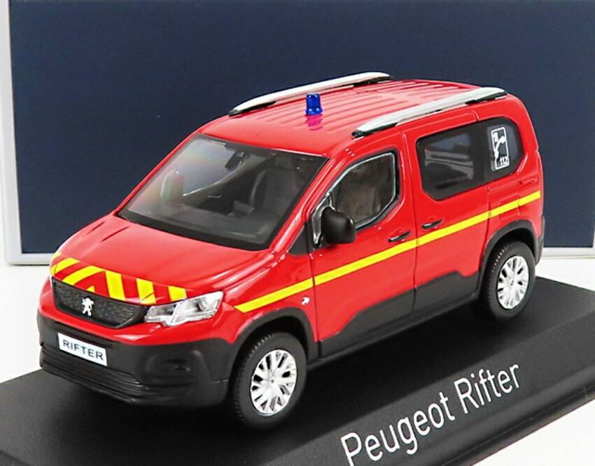PEUGEOT RIFTER 消防士 2019 レッドイエロー / Norev 1/43 ミニカー