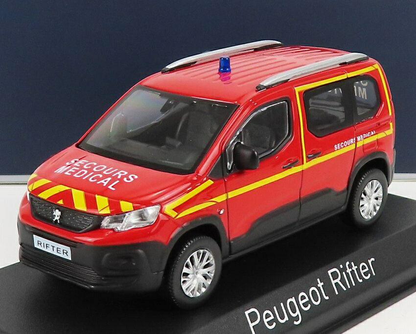 PEUGEOT RIFTER 消防救急医療 2019 レッドイエロー / Norev 1/43 ミニカー