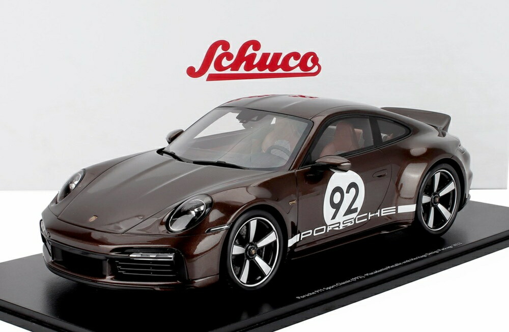 PORSCHE 911 992 Sport Classic クーペ N 92 ヘリテージデザインパッケージ 2023 赤銅色 / Schuco 1/12 ミニカー