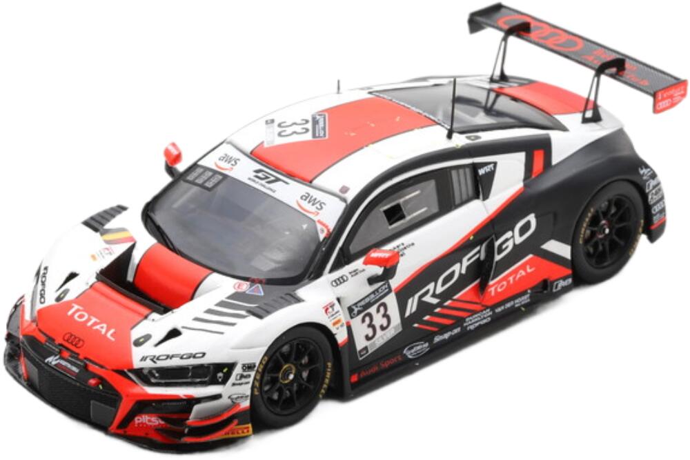 Audi R8 Lms Gt3 チーム Belgian Audi Club Wrt #33 24H Spa 2020 ホワイト オレンジ ブラック/ Spark 1/43 ミニカー