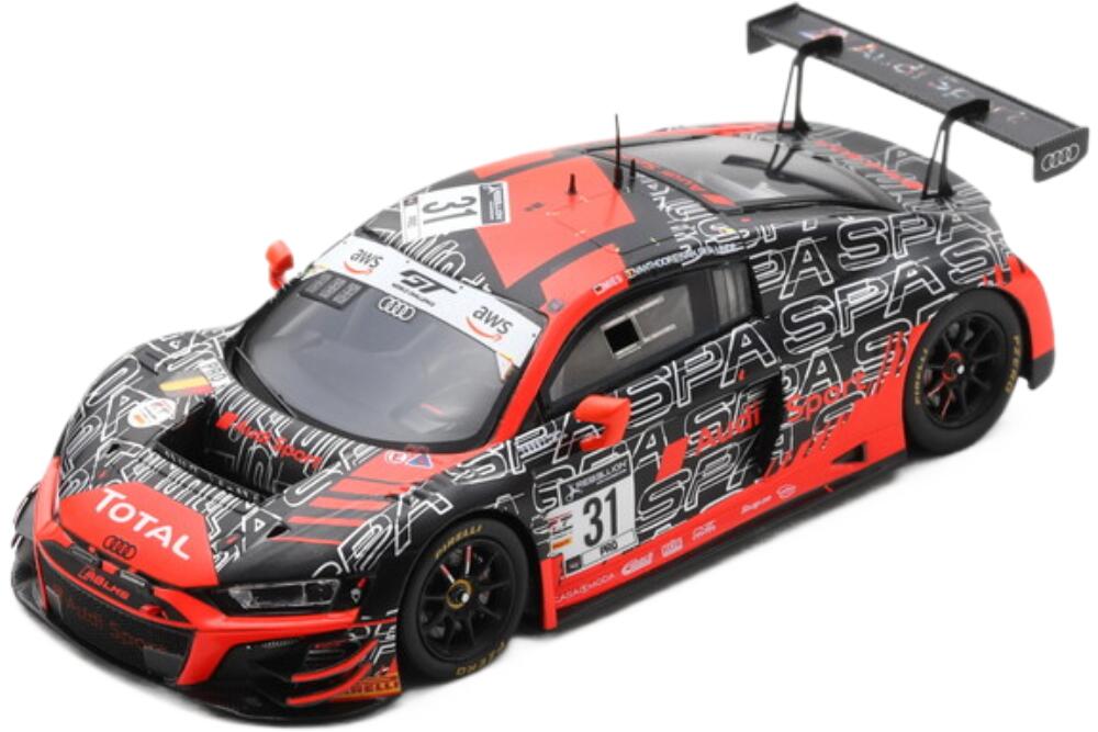 Audi R8 Lms Gt3 チーム Wrt 24H スパ 2020 D Vanthoor C Mies K Van Der Linde Red Grey SB407/ Spark 1/43 ミニカー