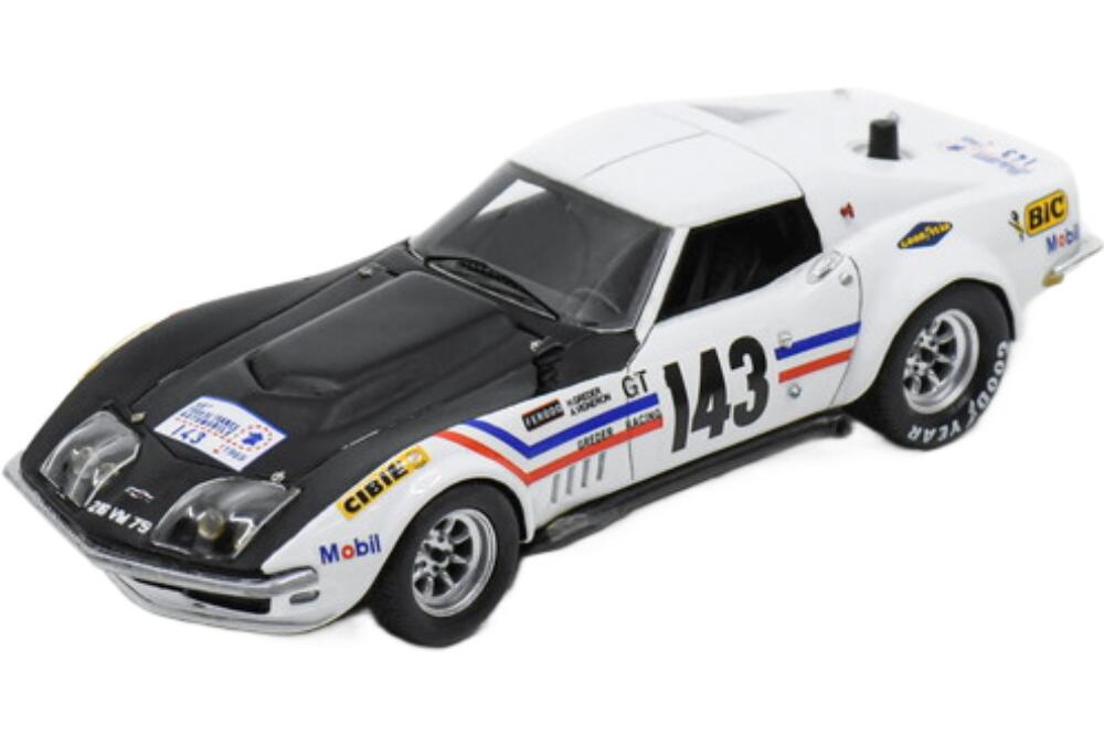 Chevrolet Corvette C3 143 2位 Tour De France Automobile 1969 H Greder A Vigneron White Black SF284/ Spark 1/43 ミニカー