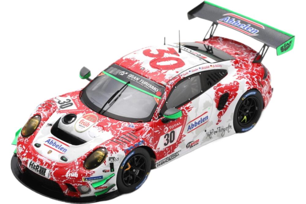 Porsche 911 991 2 Gt3 R チーム Frikadelli Racing #30 24H Nurburgring 2021 ホワイト レッド グリーン/ Spark 1/43 ミニカー