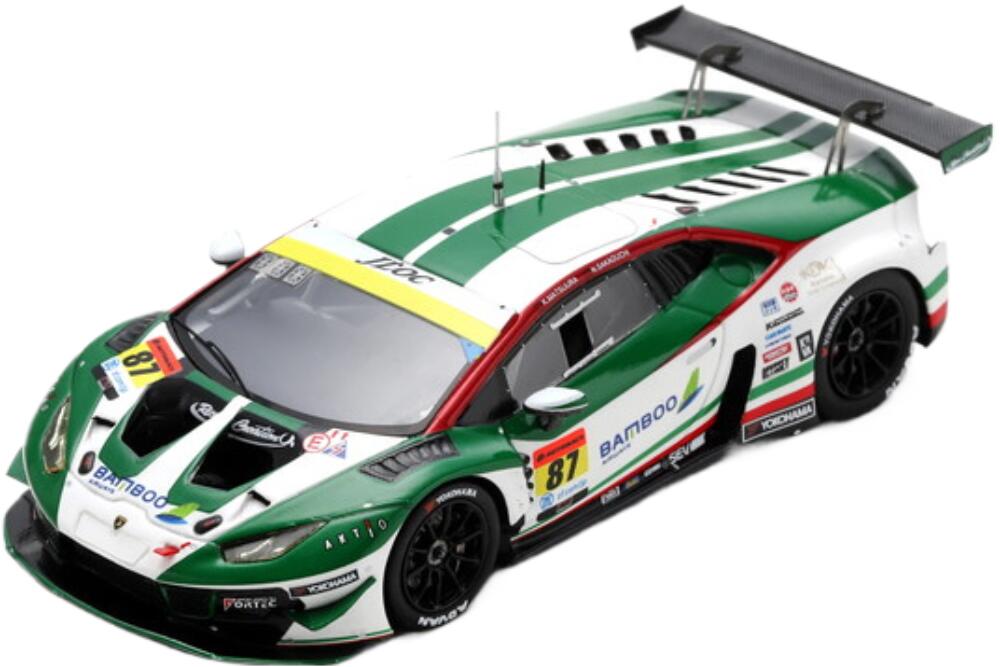 Lamborghini Huracan Gt3 Evo チーム Jloc 87 Gt300 Class Super Gt 2023 K Matsuura N Sakaguchi White Green SGT087/ Spark 1/43 ミニカー