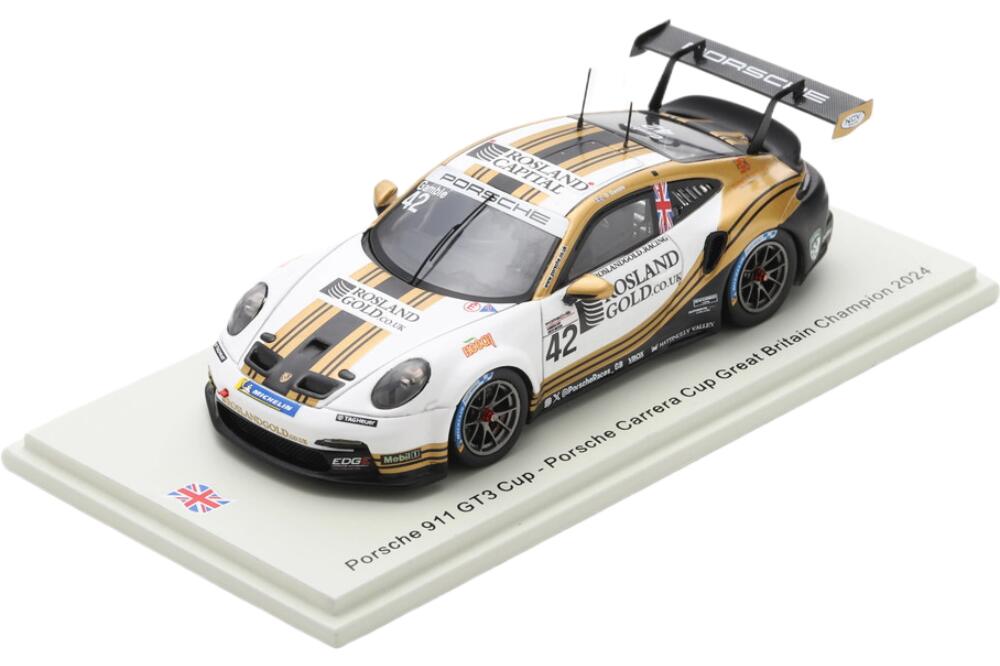 Porsche 911 992 Gt3 42 Porsche Carrera Cup British Champion 2024 George Gamble UK025/ Spark 1/43 ミニカー