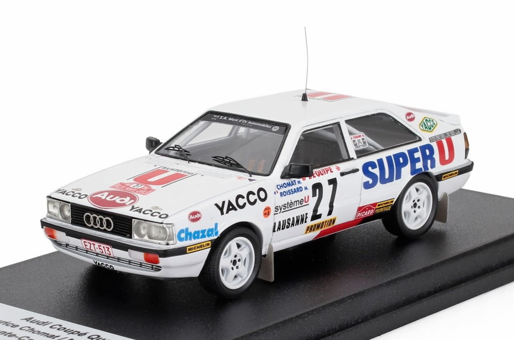 【予約】AUDI QUATTRO N27 モンテカルロラリー 1987 モーリスショマ ミシェルロワサール ホワイト/ Trofeu 1/43 150台限定ミニカー