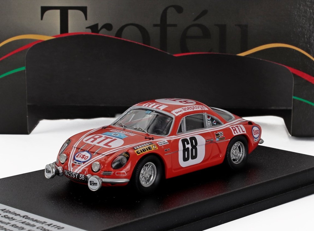 【予約】RENAULT ALPINE A110 N68 エロー・ラリー優勝 1972 ブリュノサビー アランコピエ レッド/ Trofeu 1/43 150台限定ミニカー