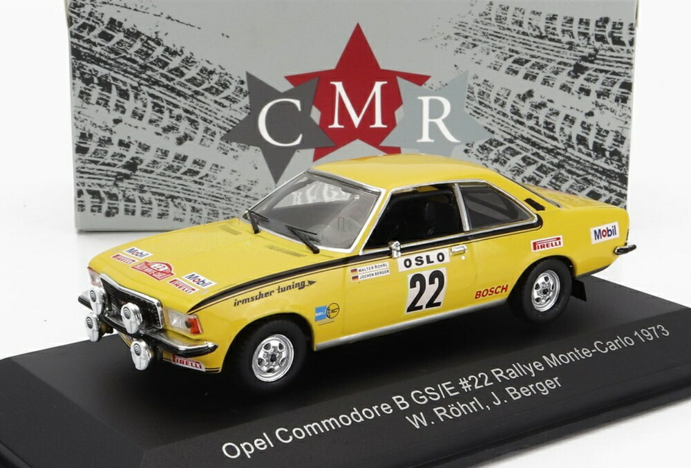 【予約】OPEL Commodore B GS/E (ナイトバージョン) N 22 モンテカルロラリー 1973 W.ロール/J.ベルガー イエロー / CMR 1/43 ミニカー