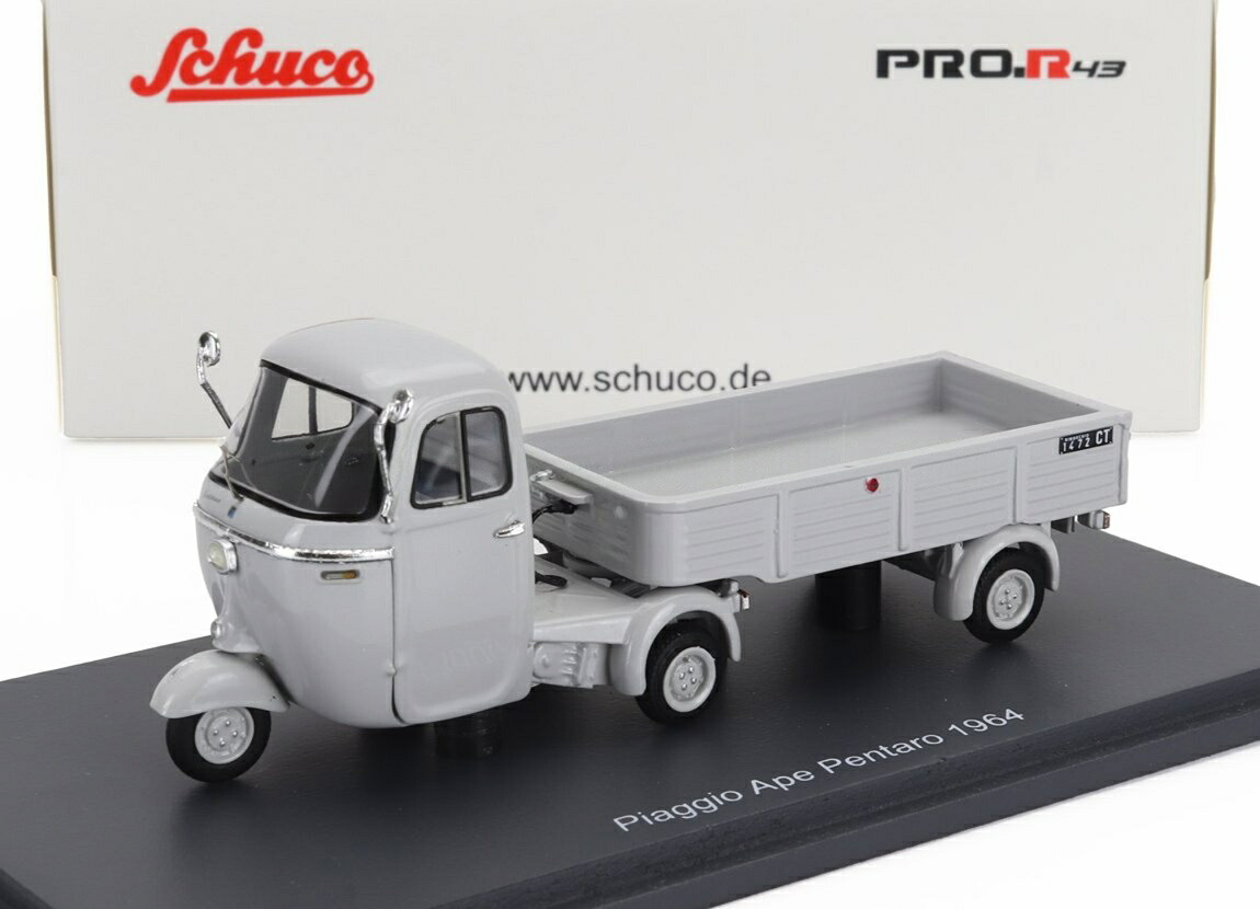 ピアジオ アペ ペンタロー 牽引車+トレーラーセット 1964 グレー / Schuco 1/43 ミニカー