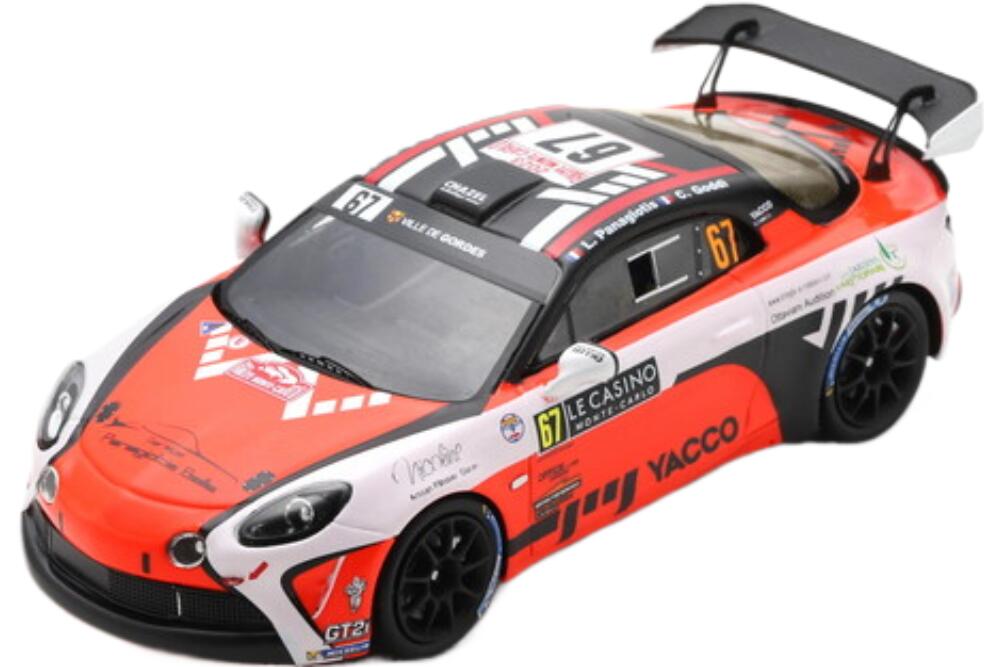 Renault Alpine A110 Rally Rgt チーム Chazel Technologie Course 67 ウィナー Rgt Rally Montecarlo 2023 L Panagiotis C Goddi S6726/ Spark 1/43 ミニカー