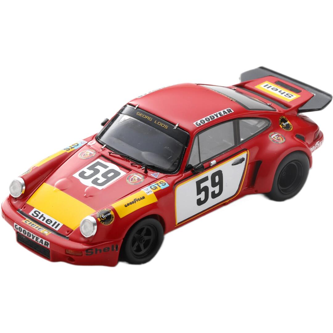 Porscheポルシェ 911 Carrera RSR 1975 #59 24H Le Mans T.Schenken H.Ganley Red White Yellow / Spark 1/43 ミニカー