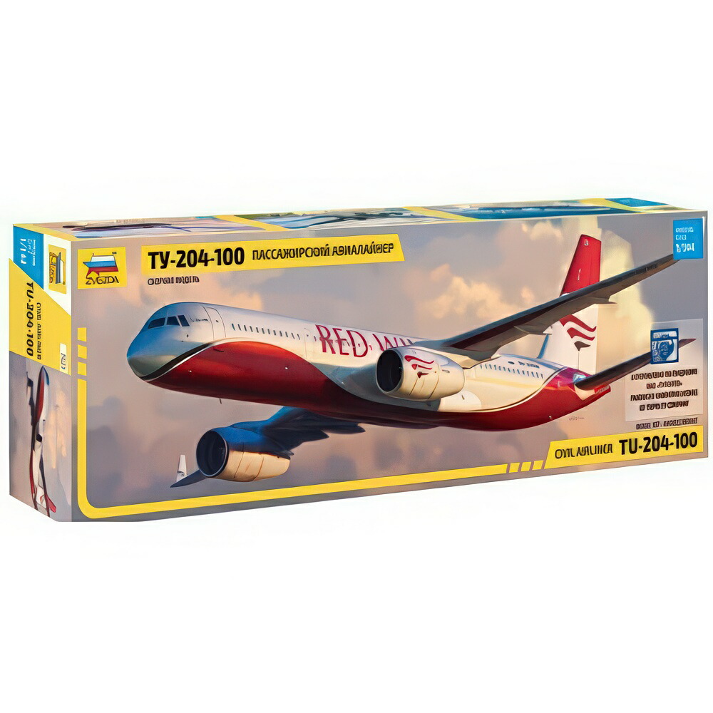 TUPOLEV TU 204 100 ZS7023/ ZVEZDA 1/144 プラモデル 一揃いの道具ひな形 ミニカー・トイカー-車