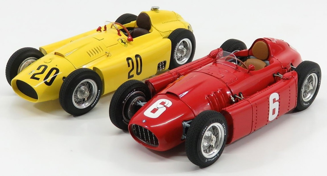 【取っておく】 Ferrariフェラーリ F1 Set書き割り 2x Lanciaランチア D50 No.20 Belgiumベルギー GP 1956 A.Pilette + D5 1000台制限事項 / CMC 1/18 ミニカー