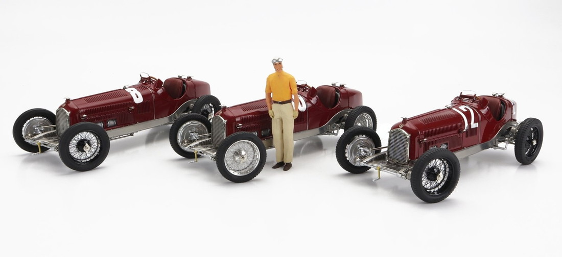 【取っておく】 Alfa Romeoアルファロメオ Set書き割り 3x All Winner F1 P3 1932 T.Nuvolari No.12 France No.30 Co 300台制限事項 / CMC 1/18 ミニカー