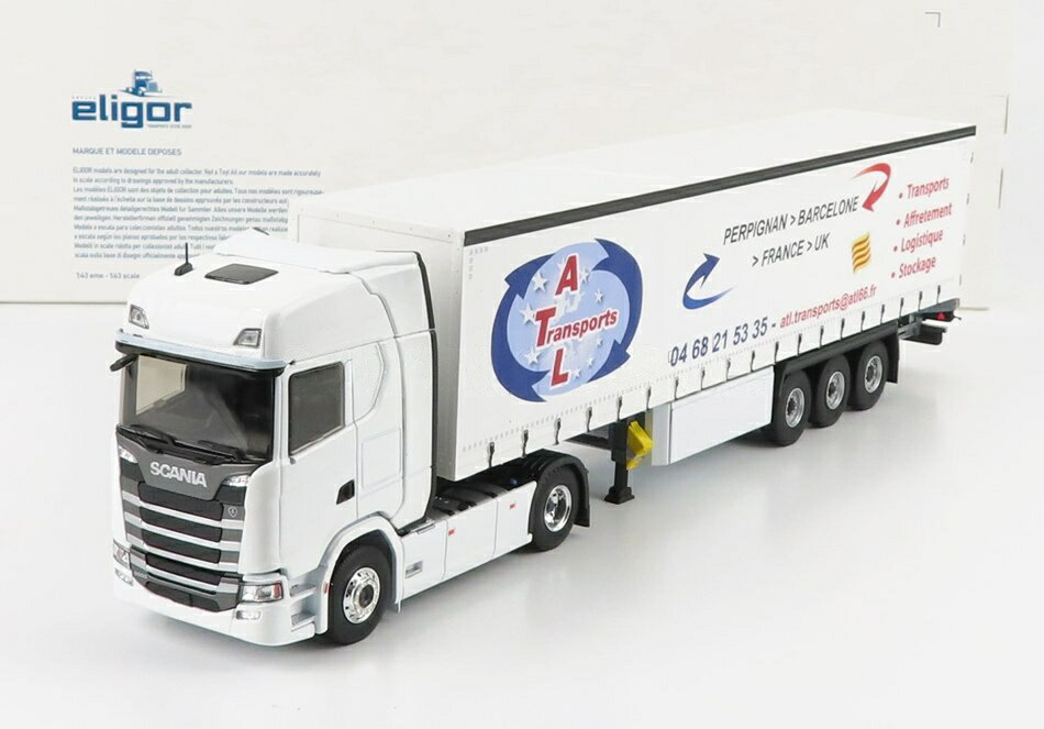 Scaniaスカニア S500 2016 Truckトラック Telonatoテロナート ATL Transport Whiteホワイト / ELIGOR 1/43 トラック商用車|ラストホビー