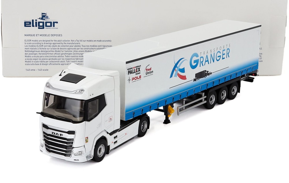 DAF XG 貨物自動車 幌付 GRANGER 2021 白いこと / ELIGOR 1/43 ミニカー