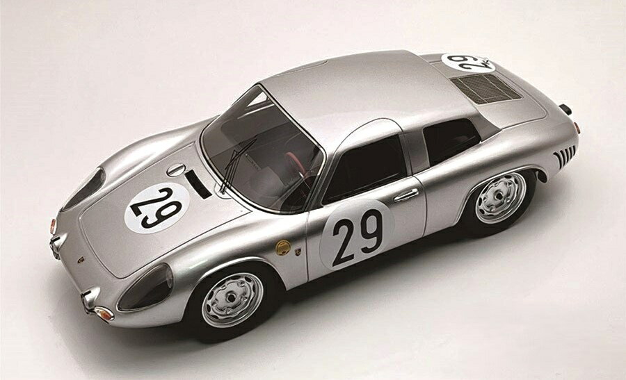 【予約】8-10月以降発売予定PORSCHE 356B CARRERA 2000 GS/GT N 29 24h ル・マン 1963 C.G.DE BEAUFORT シルバー / Tecno 1/18 ミニカー